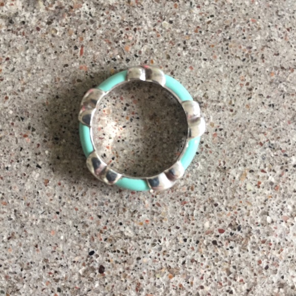 Tiffany & Co. Silver Blue X Ring - Picture 4 of 8